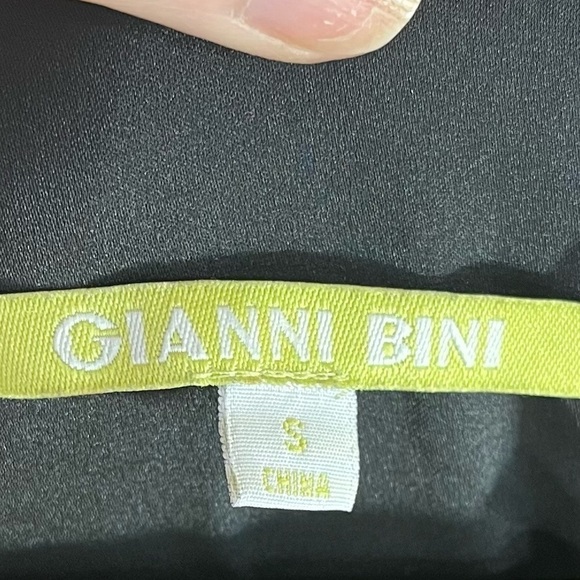 Gianni Bini Party Cocktail Black Mini Dress w Sheer Sleeves Sequined Front Sz S - Picture 7 of 11